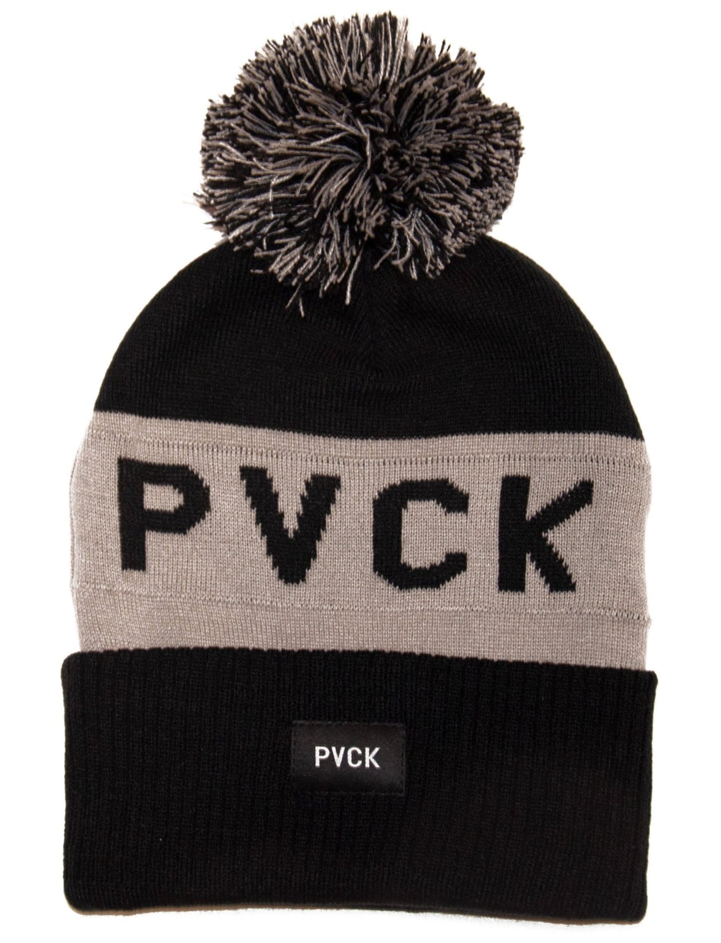 PVCK Cuff Knit Jacquard with Multi Pom