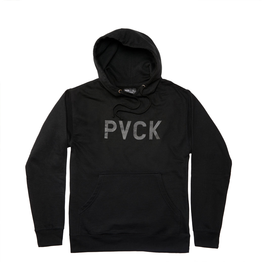 PVCK Men's Black on Black Mid-Weight Pullover Hoodie